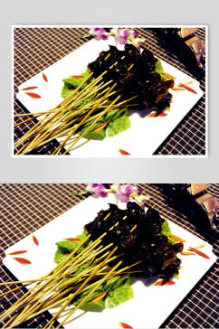 木耳烧烤串串美食摄影图片