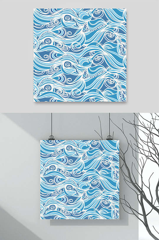 悬挂式波浪纹理矢量素材