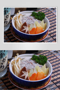 鱼酒蒸食品摄影图片