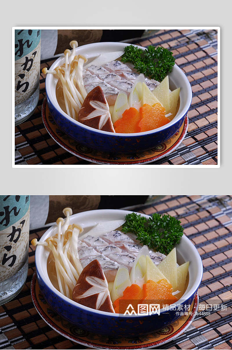鱼酒蒸食品摄影图片素材