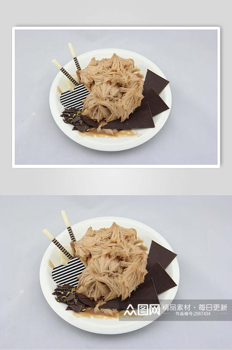巧克力绵绵冰食品高清图片素材