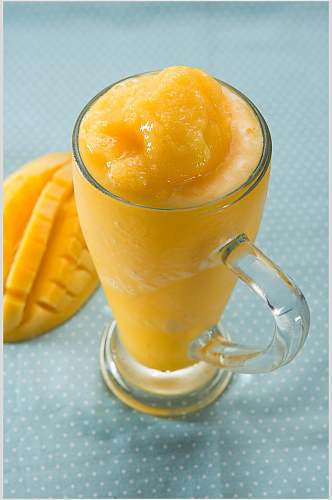 美味芒果冰沙摄影图片