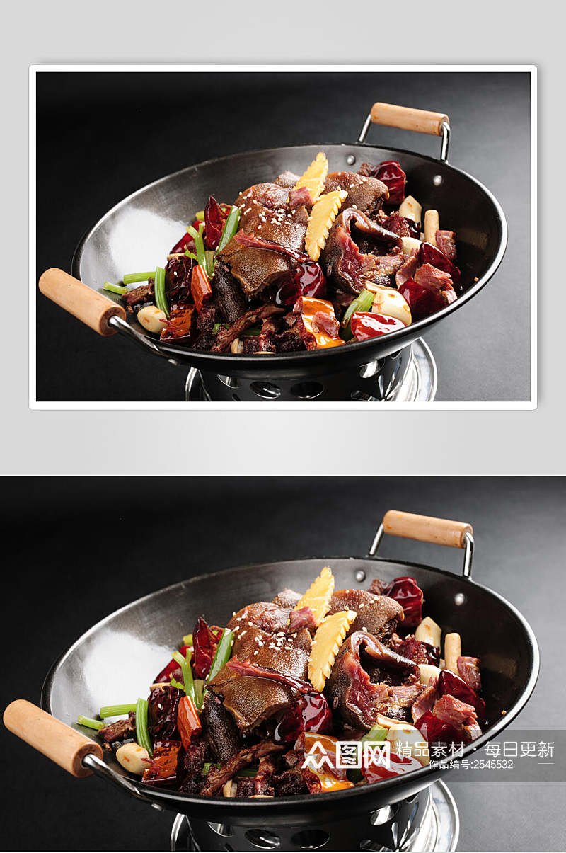 特色干锅牛肉食物图片素材