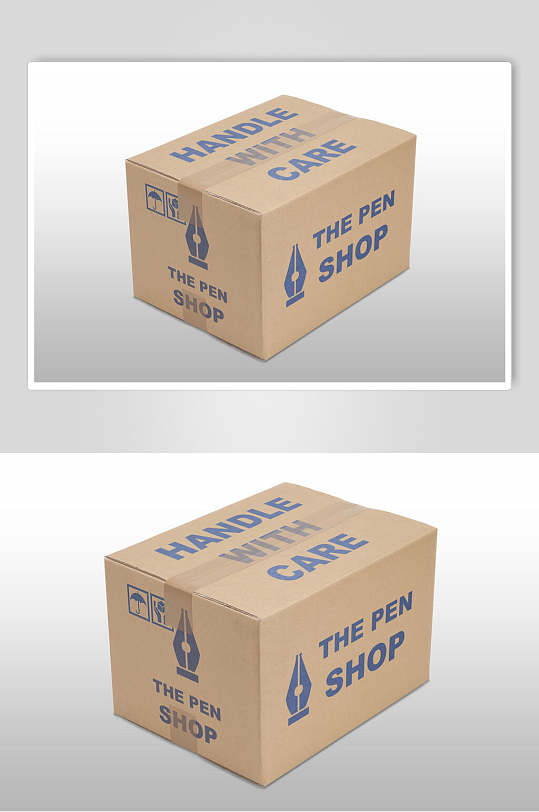 快递纸箱包装盒样机-众图网