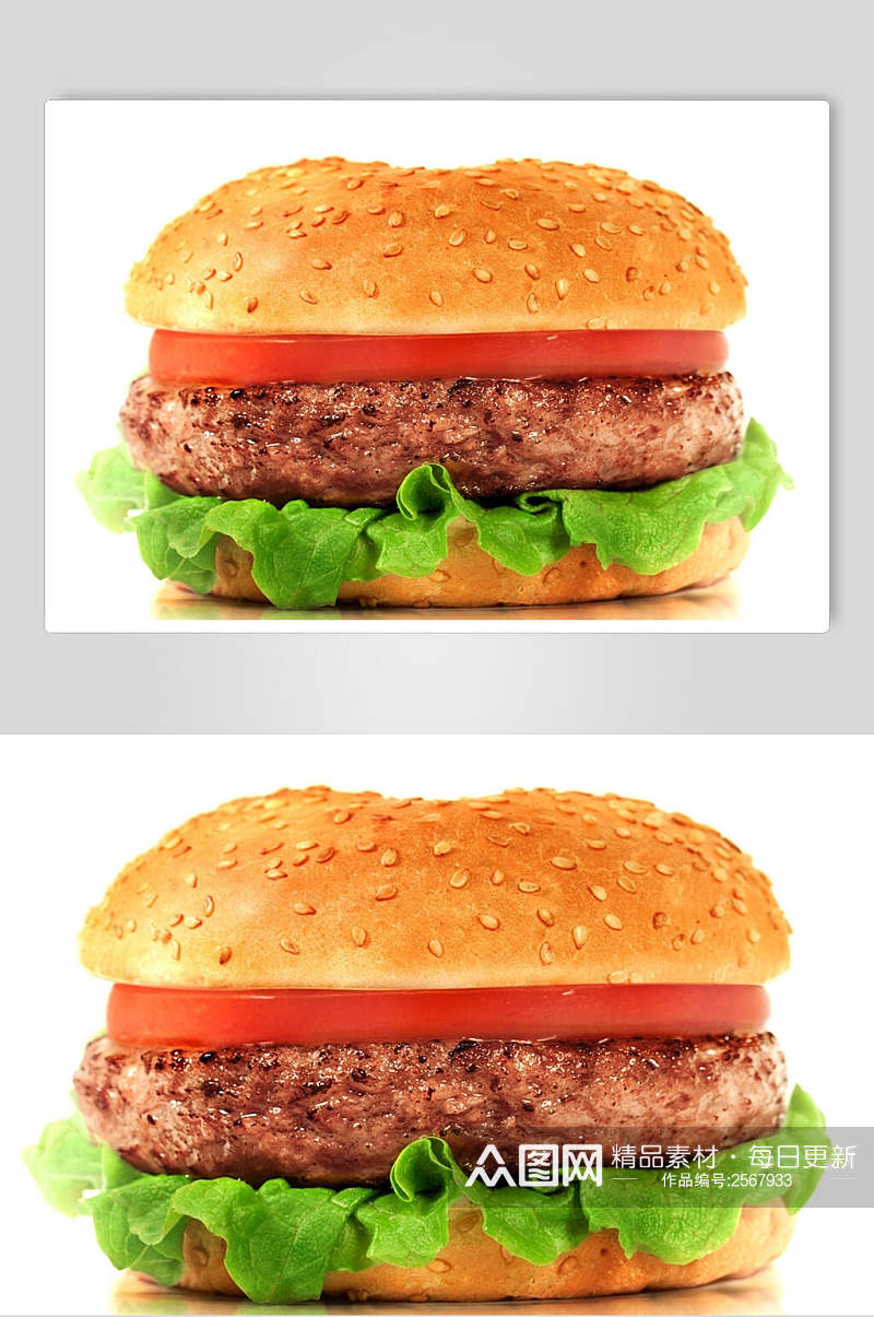白底秘制汉堡餐饮图片素材