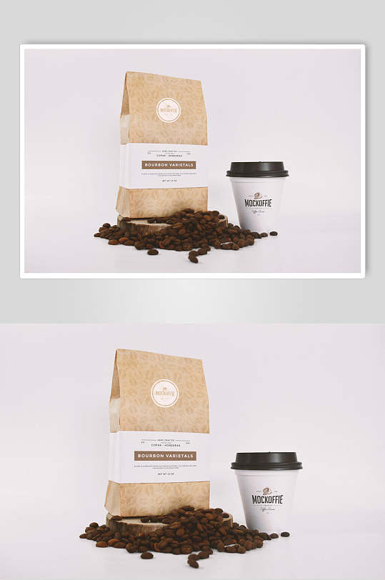 咖啡包装贴图咖啡豆纸袋样机