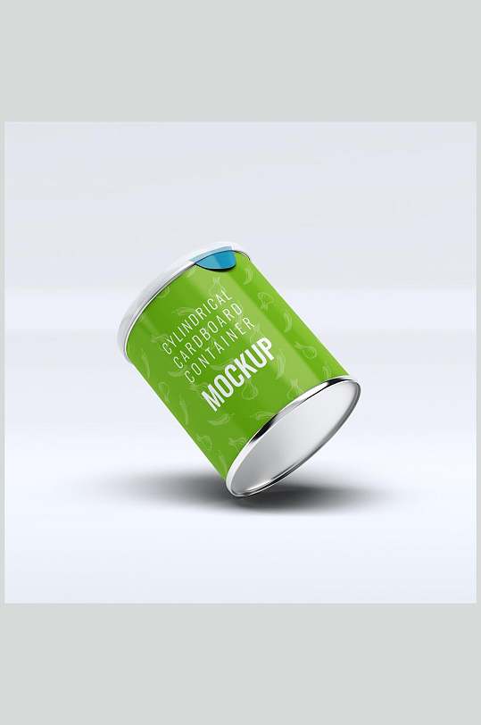 绿色薯片罐型包装样机效果图