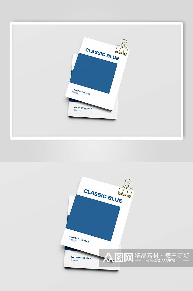 简约古典蓝封面品牌VI设计产品展示样机素材