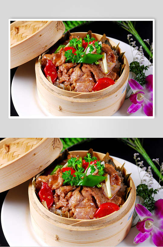 亚洲美食荷叶牛肉蒸饭食品图片食品图片