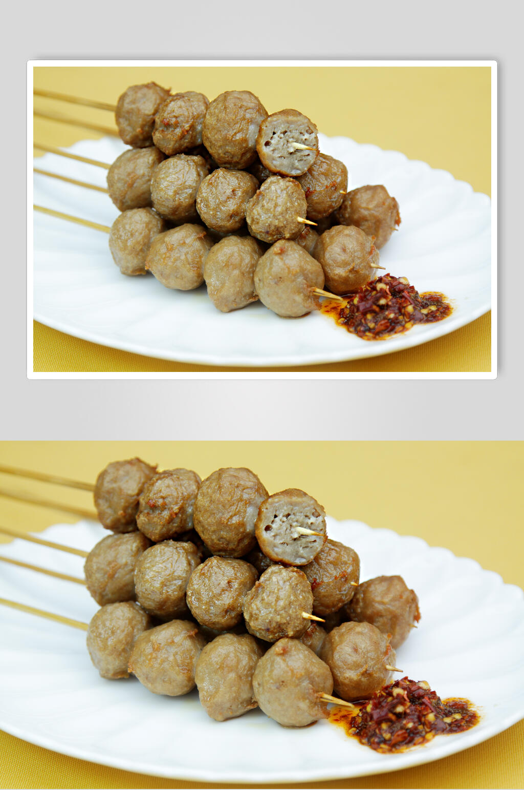 招牌牛肉丸烧烤串串美食高清图片素材