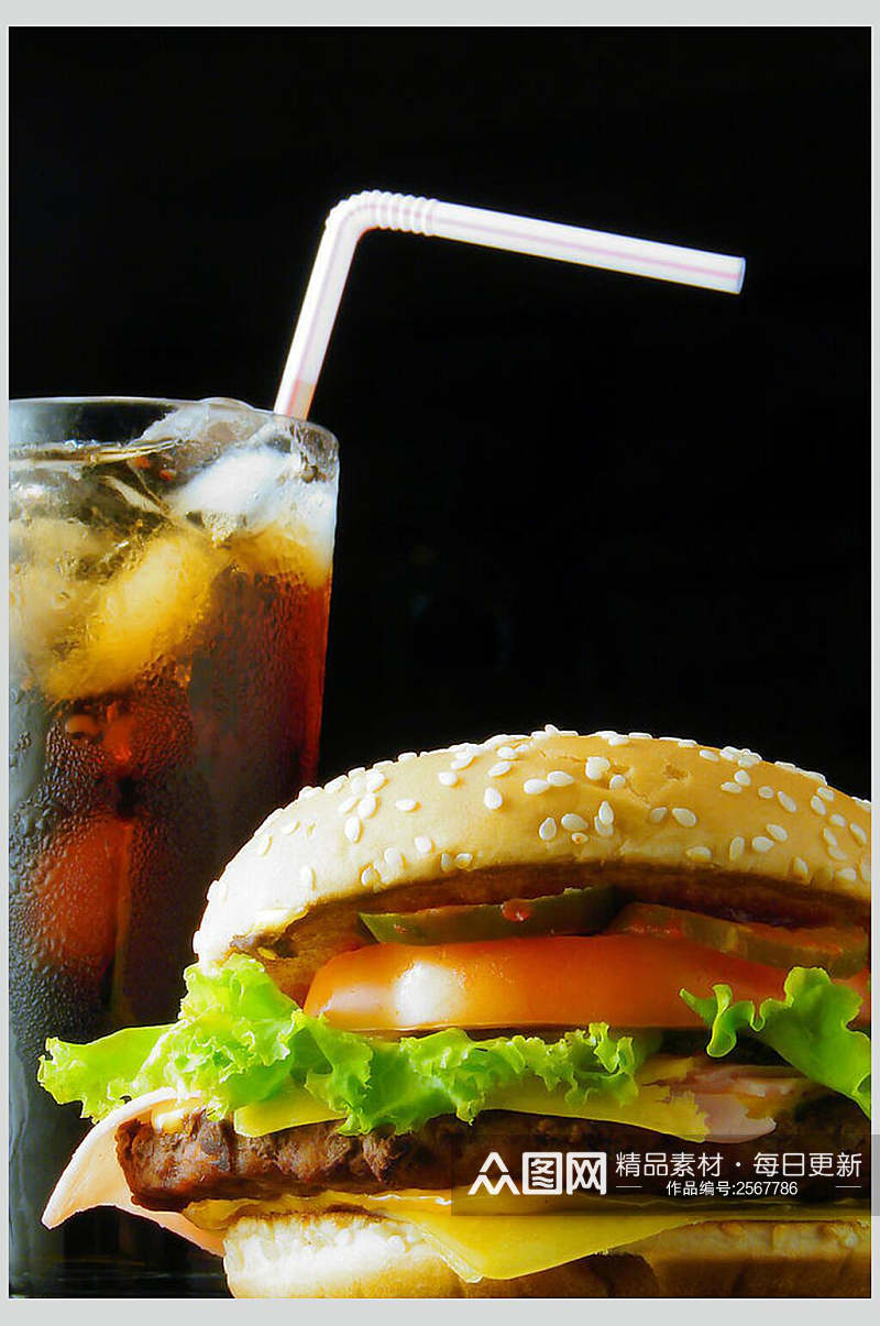 可乐汉堡餐饮图片素材
