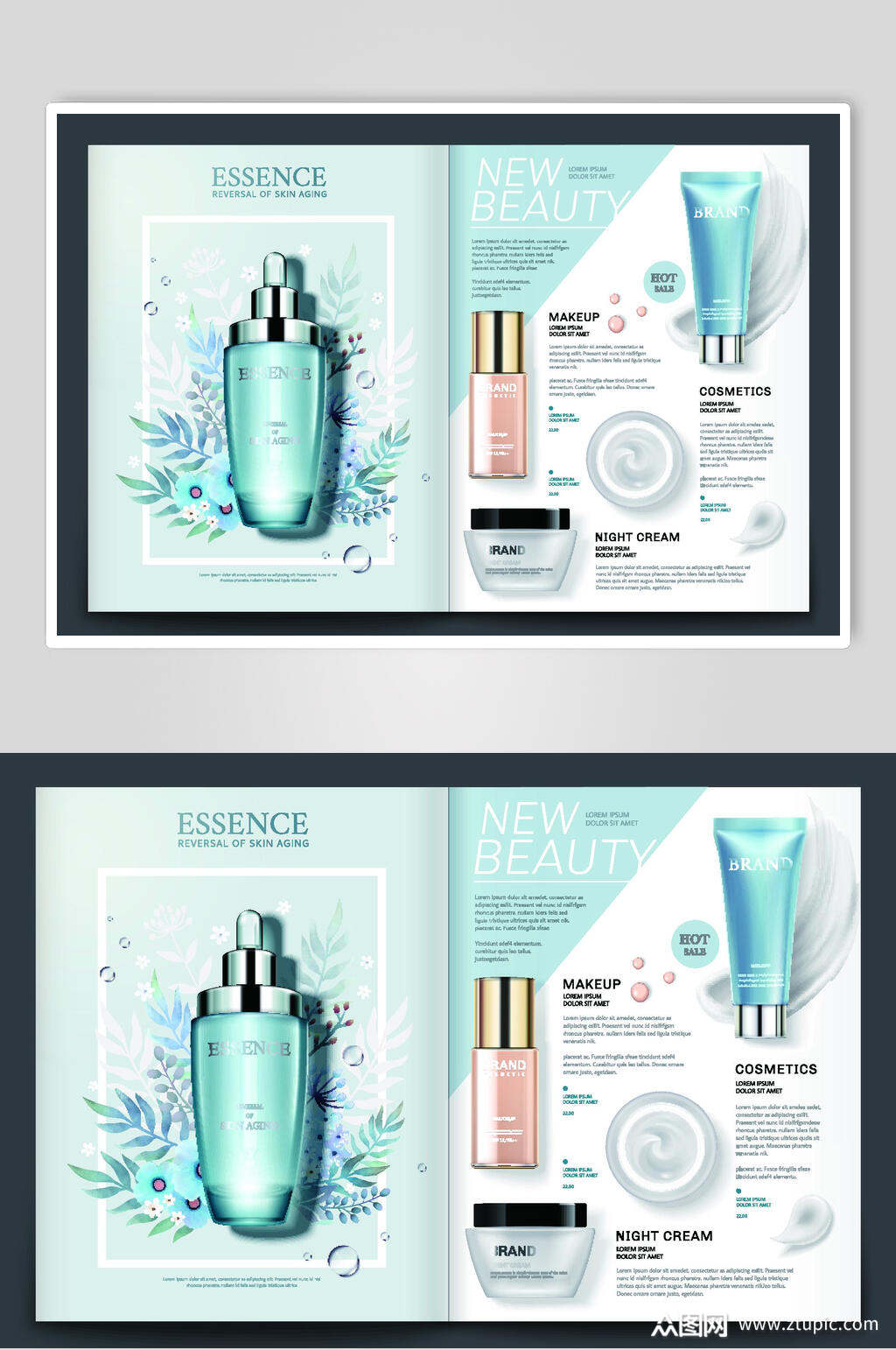 清新护肤品杂志海报展板素材