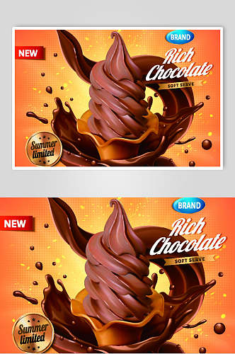 巧克力冰淇淋海报