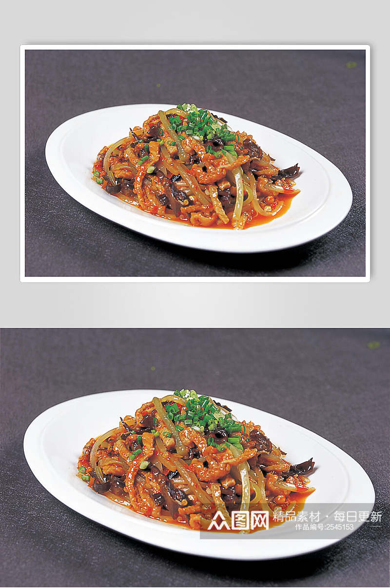 招牌美味鱼香肉丝食品摄影图片素材