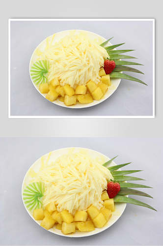 创意菠萝绵绵冰食品图片