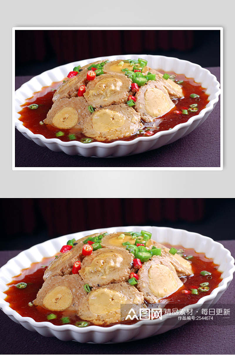 蒸菜咸黄狮子头食品图片素材