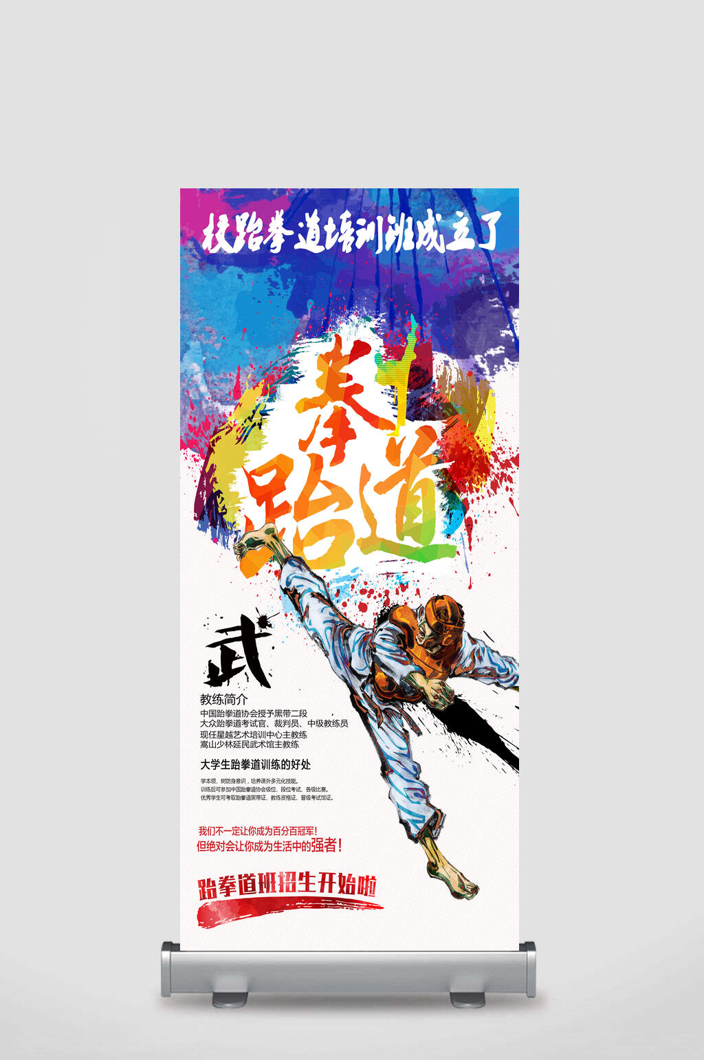 跆拳道武术培训宣传展架素材