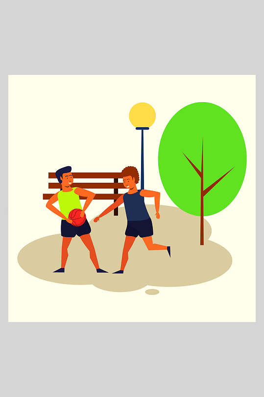 高端简约大气人物运动插画矢量素材