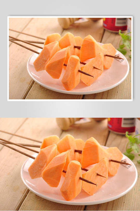 红薯串串菜品食品摄影图片