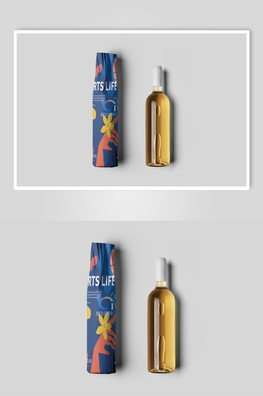 时尚文创红酒包装样机效果图素材