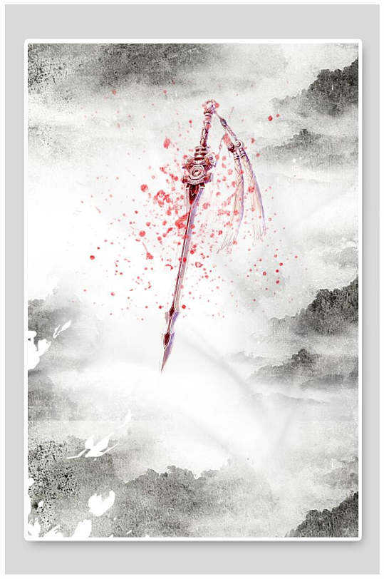 唯美清新高端创意简约素雅古风背景