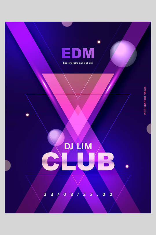 三角线条高级感创意渐变音乐海报