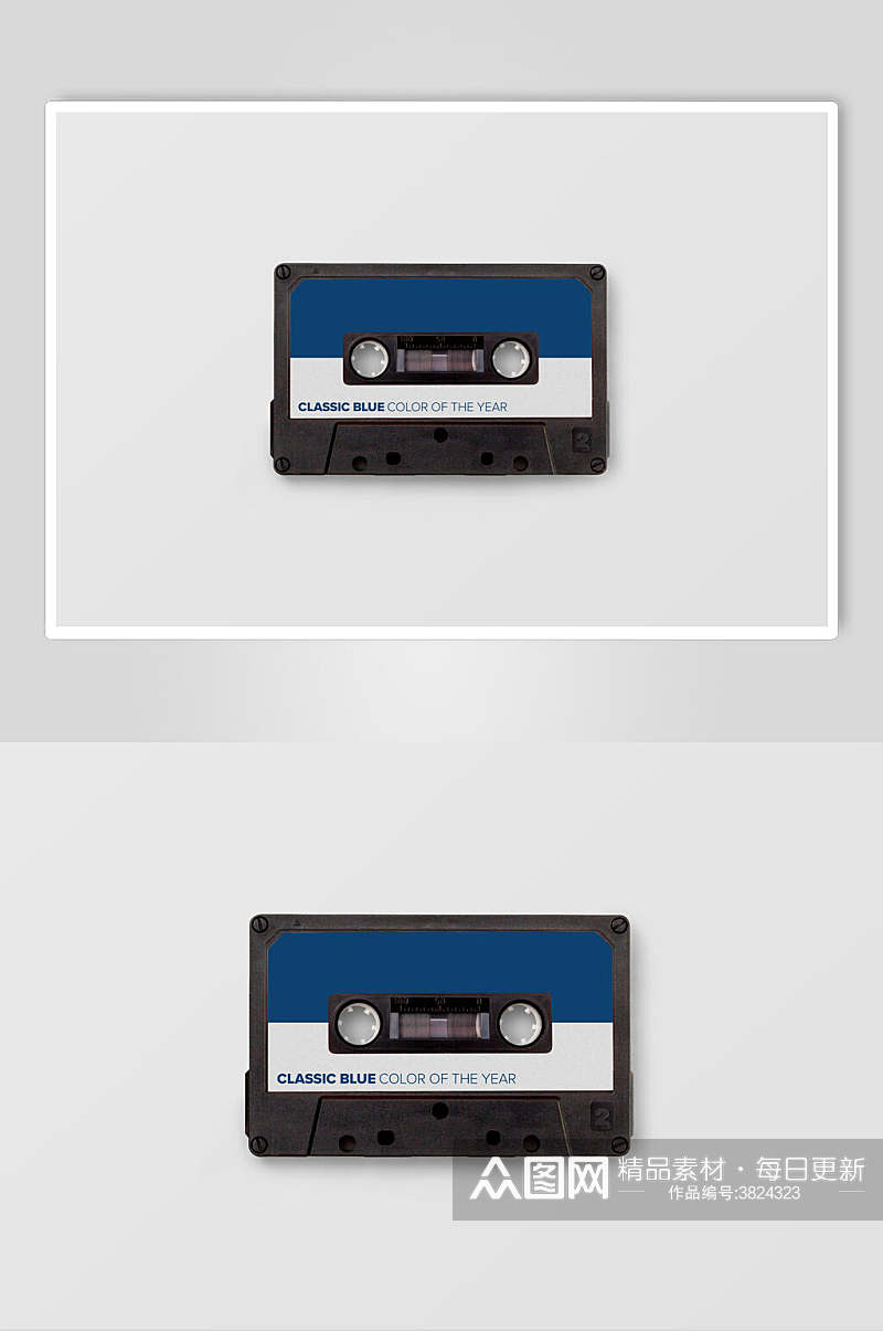 古典蓝磁带卡带品牌VI设计产品展示样机素材