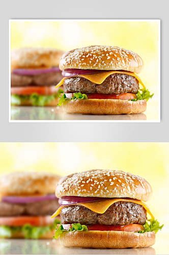 招牌牛肉汉堡餐饮图片