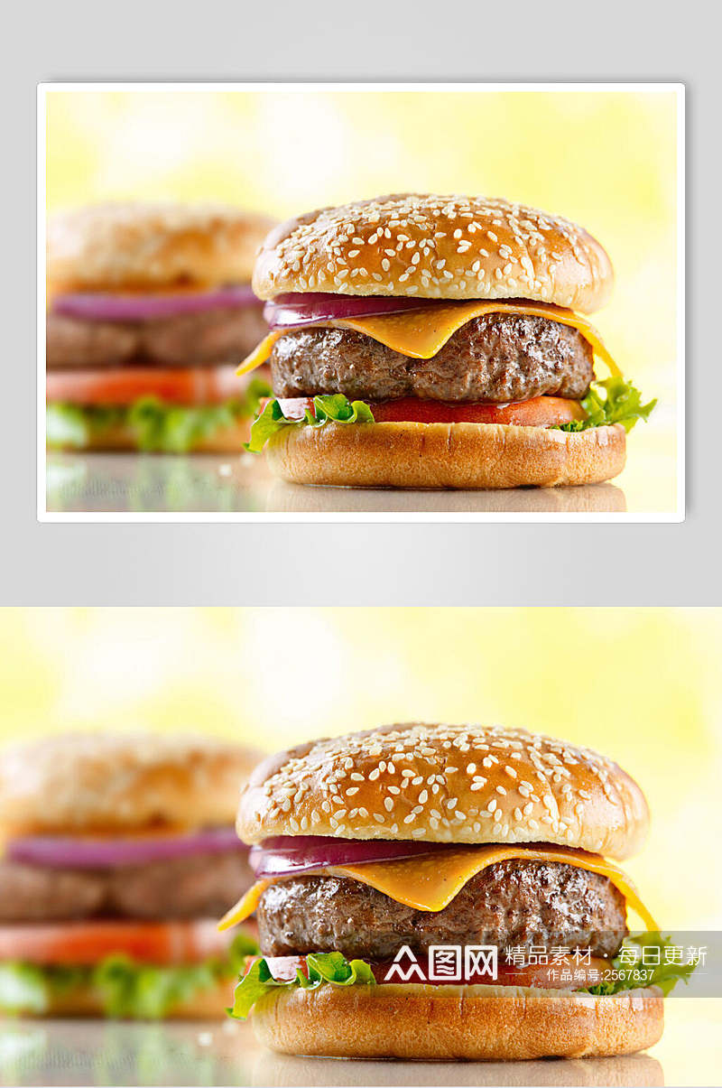 招牌牛肉汉堡餐饮图片素材