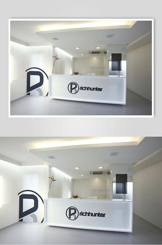 企业logo前台白色形象墙文化墙样机