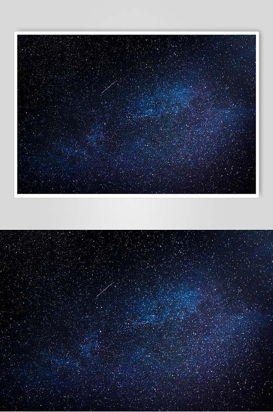 湛蓝色银河星空摄影图