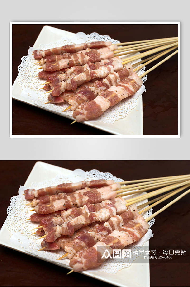 五花肉烧烤串串美食食物图片素材