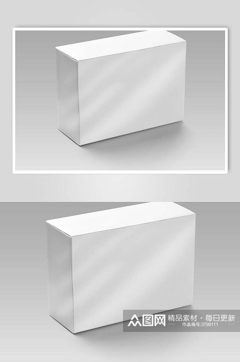 白色立体纸箱包装盒样机素材