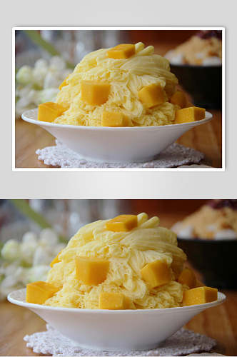 芒果绵绵冰食品高清图片
