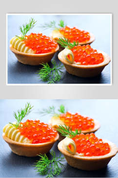 鱼籽海鲜寿司食品摄影图片