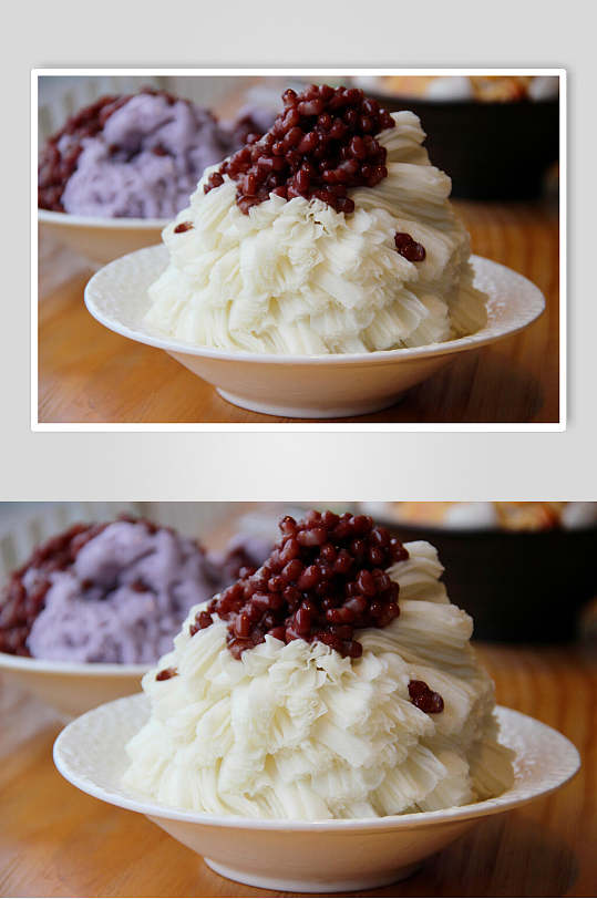 红豆绵绵冰食品图片