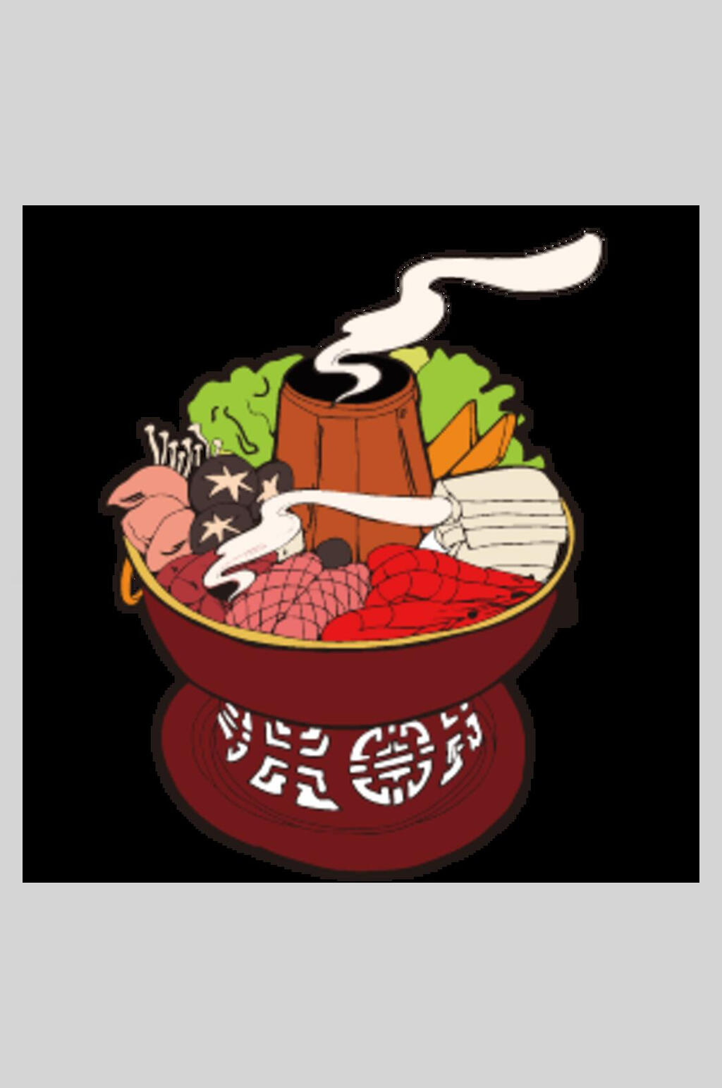 新鲜火锅美食插画素材素材