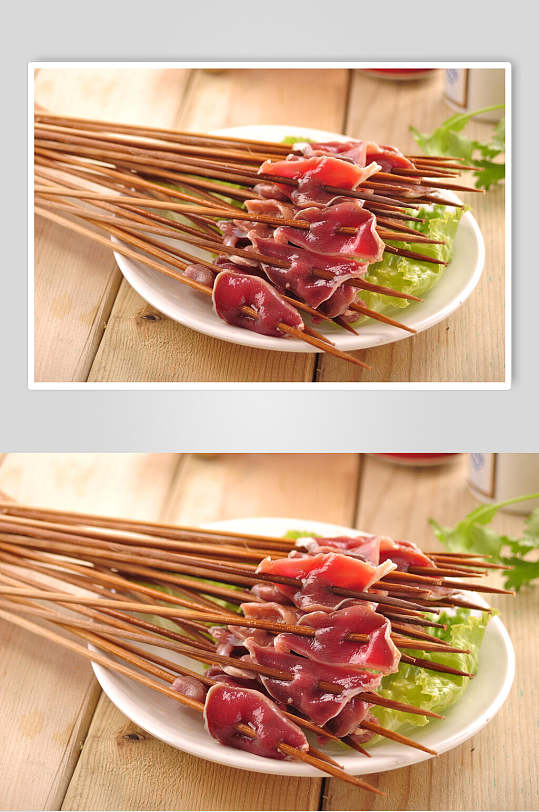 鸡胗串串菜品食品摄影图片