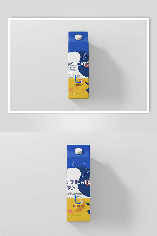英文饮料果汁牛奶包装纸盒样机