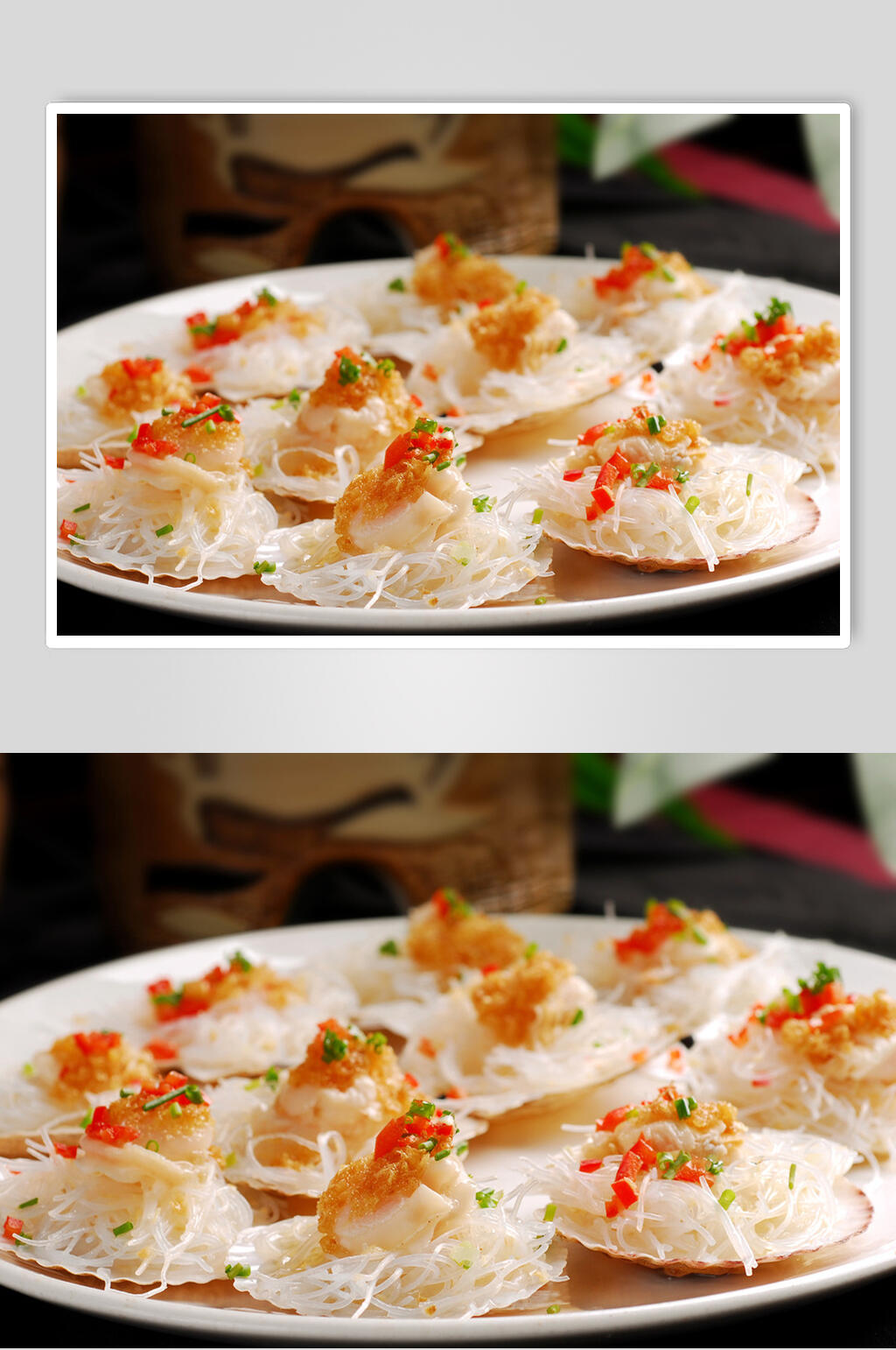 粉丝蒸扇贝食品高清图片素材