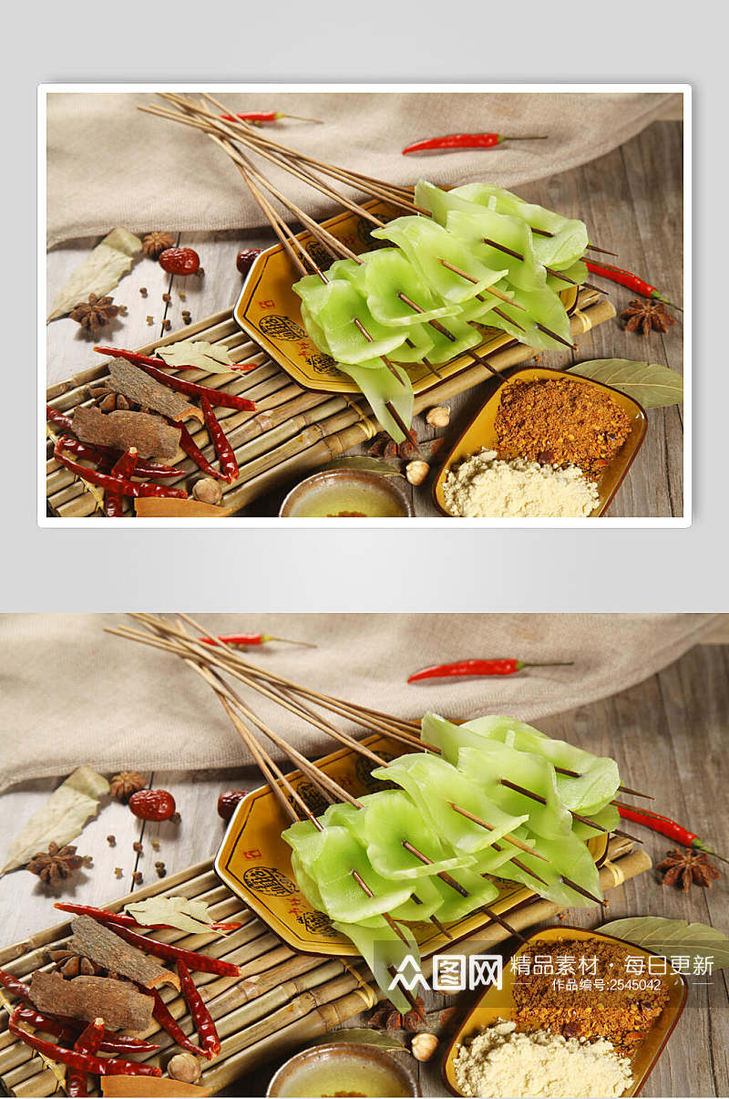 莴笋串串菜品图片素材