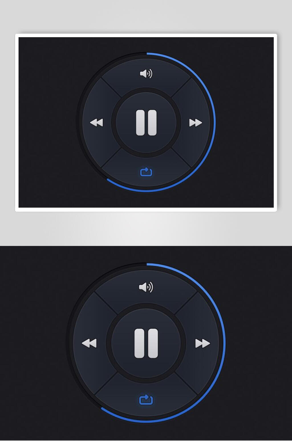 创意个性暂停播放键写实图标设计元素