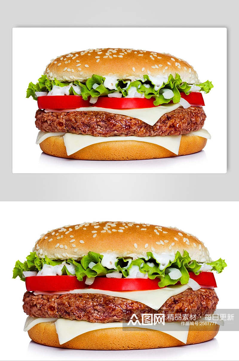 时尚白底汉堡餐饮图片素材
