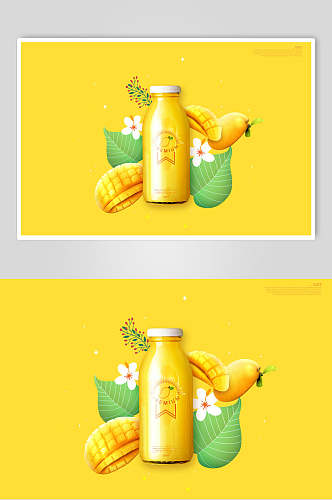 黄色芒果饮料海报