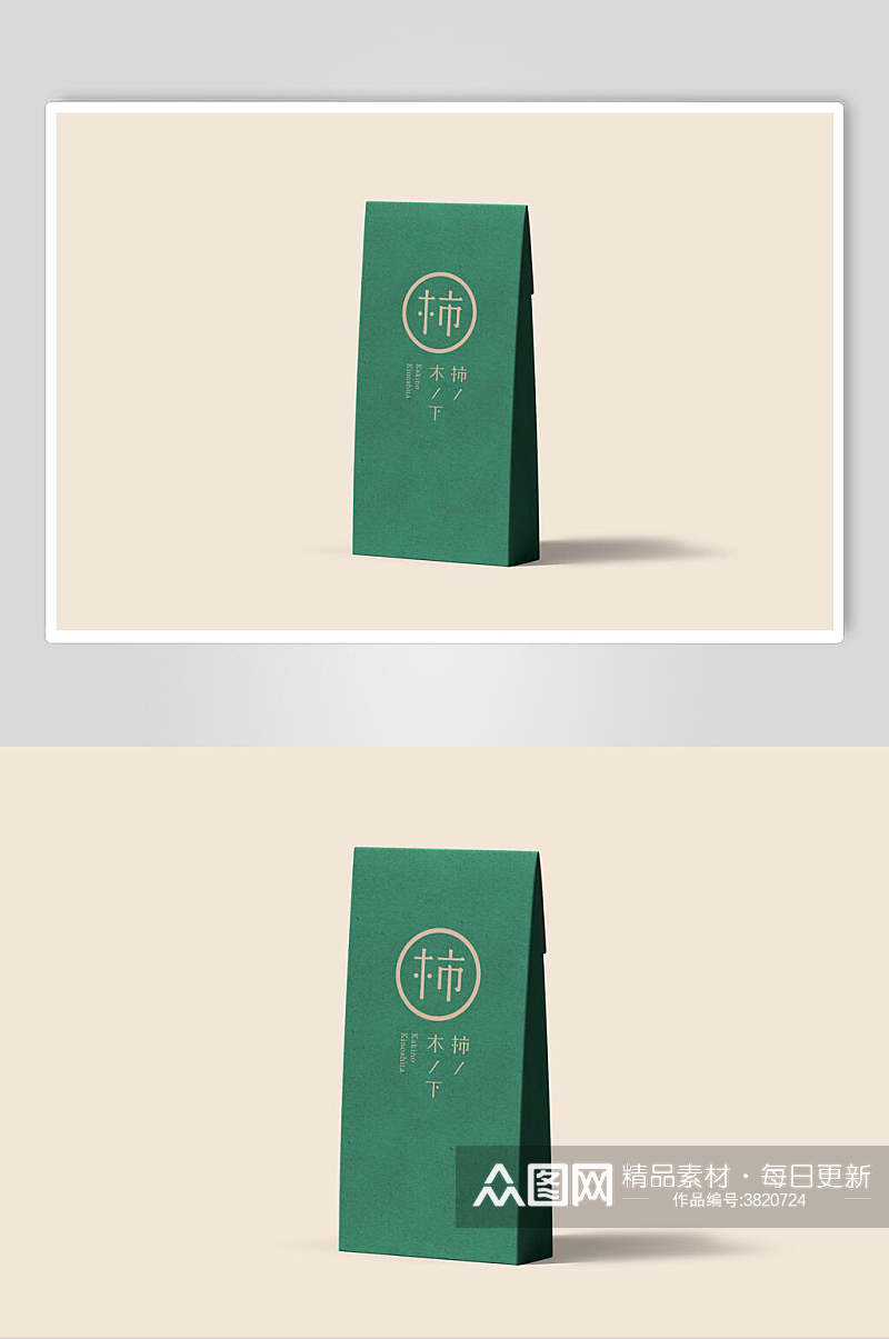 墨绿色质感纸质纸袋品牌样机素材