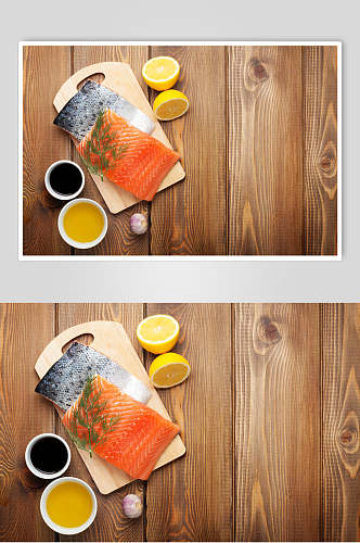 三文鱼柠檬寿司餐饮图片