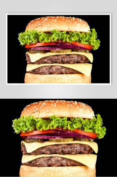 招牌牛肉汉堡餐饮摄影图片
