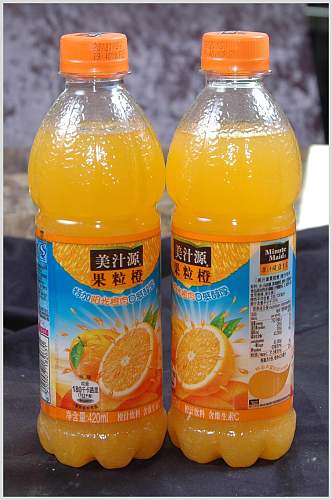 果粒橙饮料摄影图片