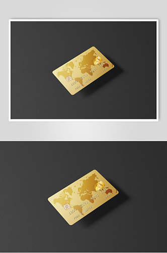 金色银行卡卡片样机