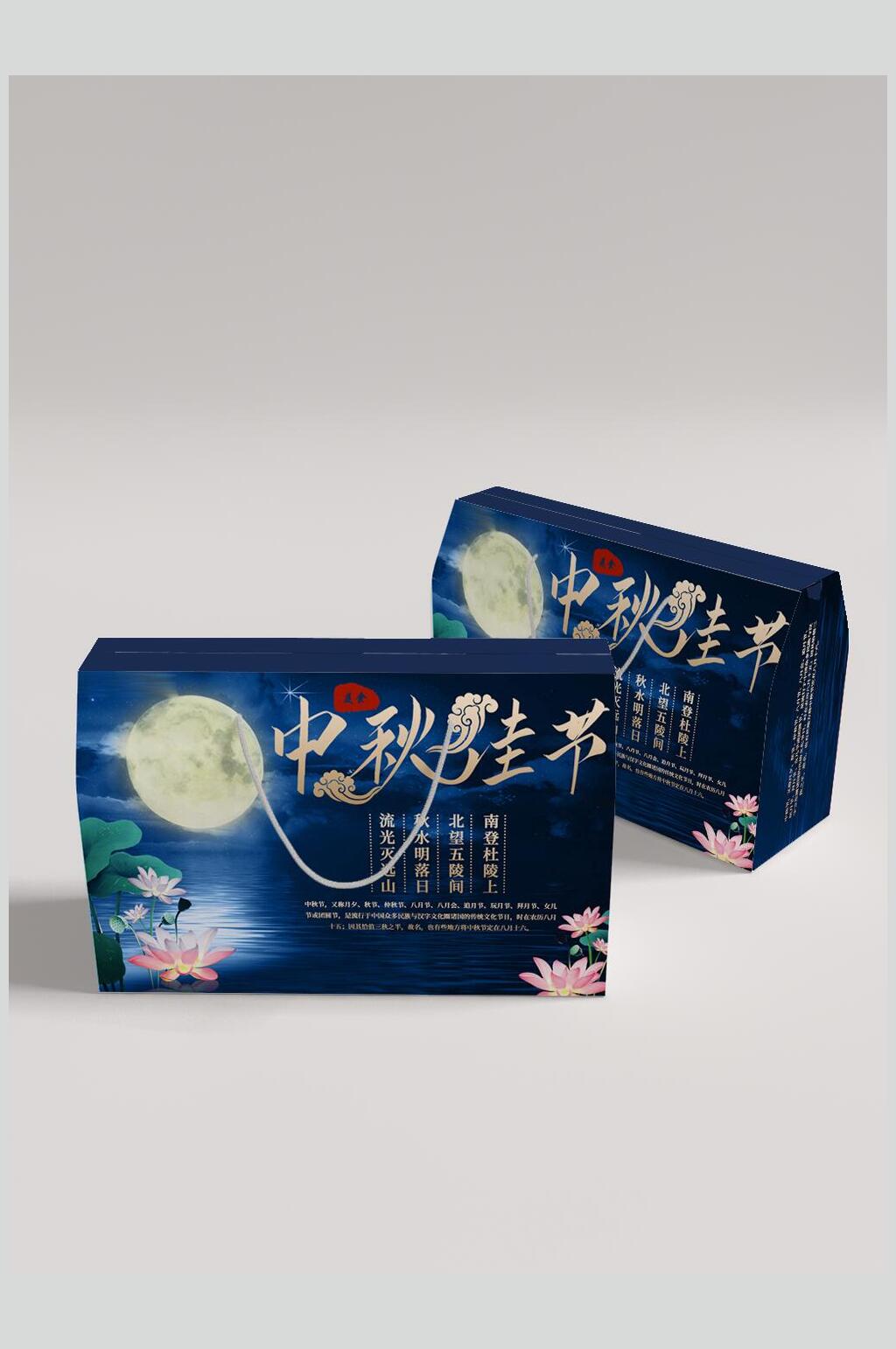 国潮月饼包装礼盒样机素材